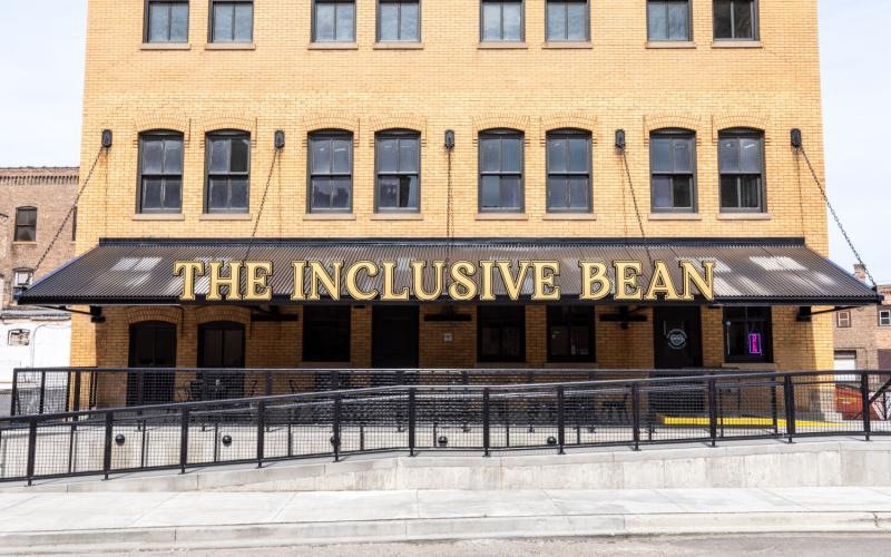 a building with a sign on it